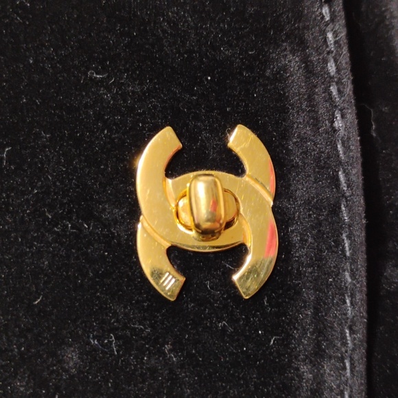 SALE! Auth CHANEL Bag Jewelry Tray Insert Velour Coco Mark W Turn Lock Closure - Picture 4 of 16